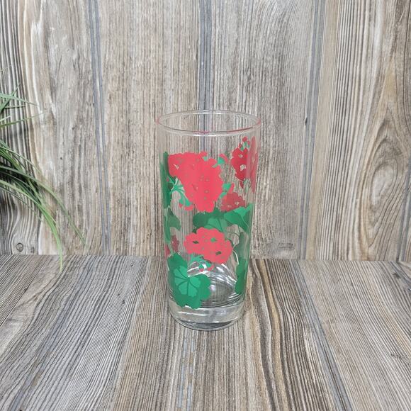 Vintage Avon Summer Fantasy Tumblers, Geranium Drinking Glasses - Picture 1 of 4